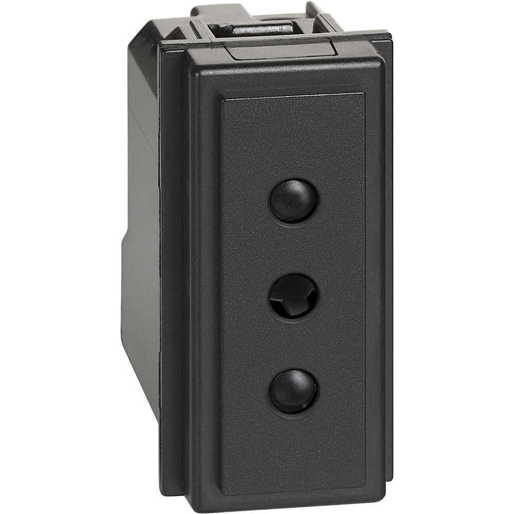 L.NOW - presa 2P+T 10A 250Vac nera