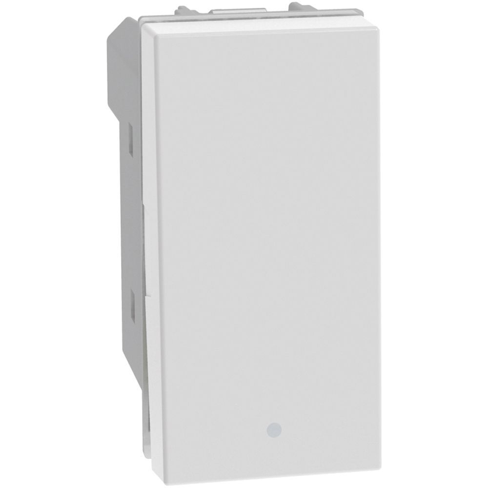 MatixGO - pulsante 1P NO 10A 1m bianco