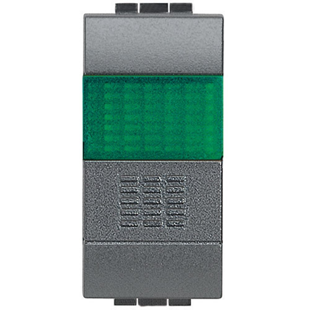 living int - pulsante NO + portalamp verde
